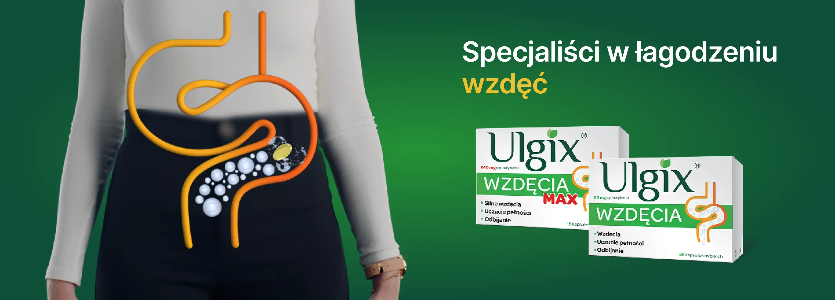 Specjaliści w&nbsp;łagodzeniu wzdęć — Ulgix Wzdęcia i&nbsp;Ulgix Wzdęcia MAX